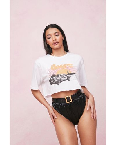 Nasty Gal The Doors Rider Cropped Graphic T-shirt - Pink