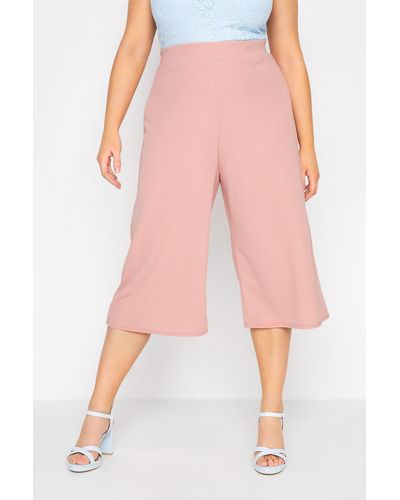 Yours Wide Leg Culottes - Pink