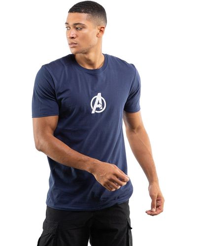 Marvel Avengers Icon Emb Cotton T-shirt - Blue