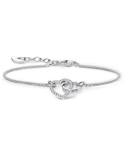 THOMAS SABO Jewellery Together Heart Sterling Silver Bracelet - A1648-051-14-l19v - Metallic