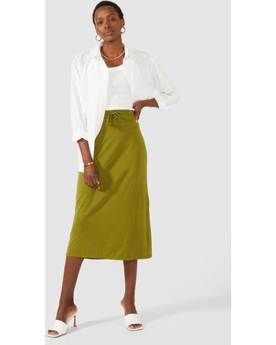 PRINCIPLES Drawstring Jersey Skirt - Green