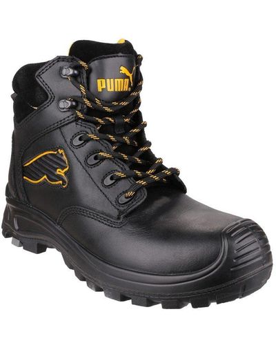 PUMA 'borneo Mid' Leather Safety Boots - Black