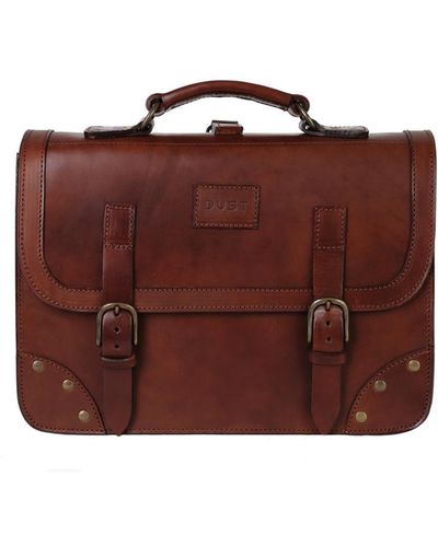 THE DUST COMPANY Leather Briefcase - Brown