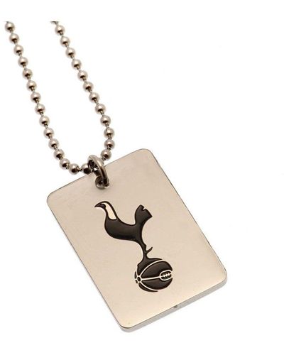Tottenham Hotspur Fc Crest Dog Tag And Chain - Metallic