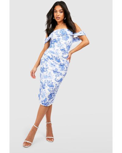 Porcelain print dress cheap
