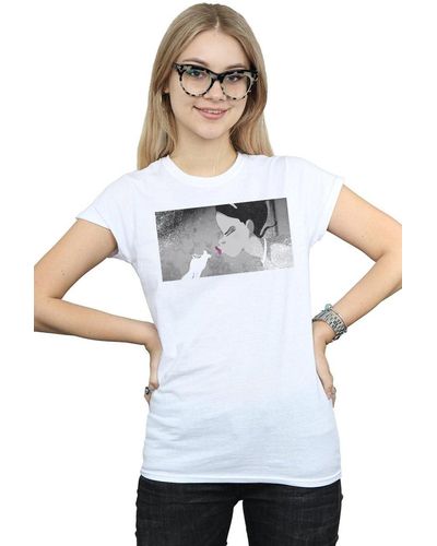 Disney The Princess And The Frog Kiss Cotton T-shirt - White