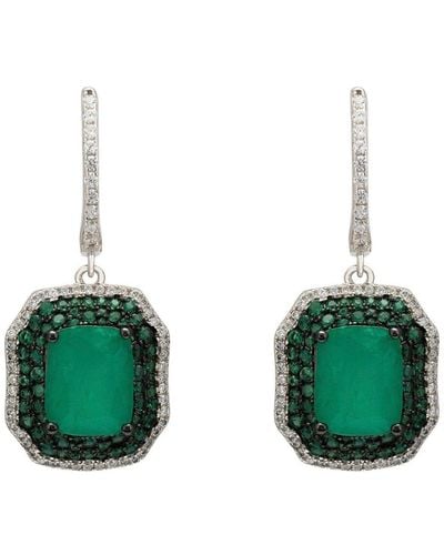 LÁTELITA London Seraphina Drop Earrings Silver Colombian Emerald - Green
