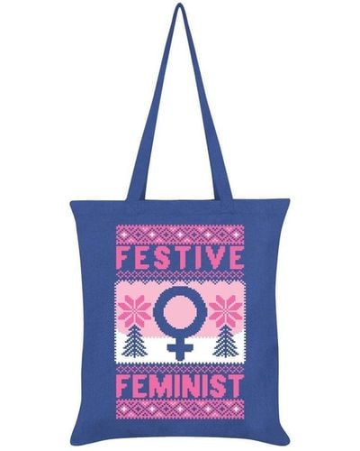 Grindstore Festive Feminist Christmas Tote Bag - Purple