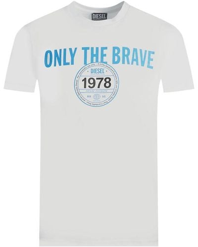 DIESEL Only The Brave Circle Logo White T-shirt