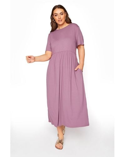 Yours T-shirt Maxi Dress With Pockets - Pink
