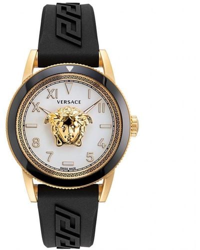 Versace V Palazzo Stainless Steel Luxury Analogue Quartz Watch Ve2v00222 - Black
