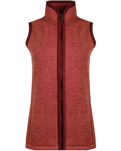 Weird Fish Denman Recycled Soft Knit Gilet - Red