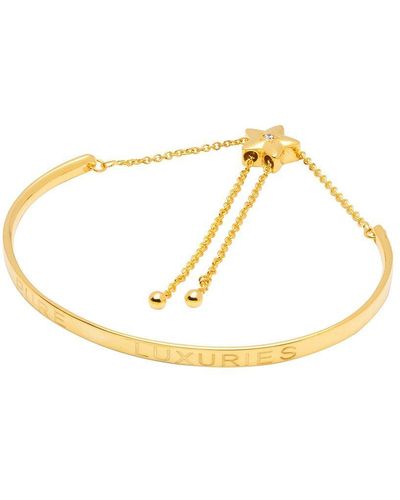 Pure Luxuries Gift Packaged 'elisa' 18ct Yellow Gold Plated Silver Star Bangle - Metallic