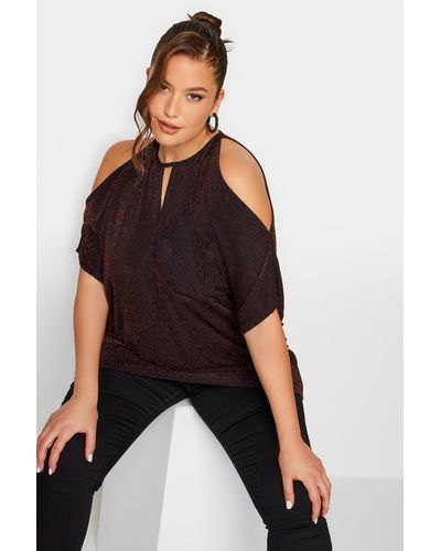 Yours Cold Shoulder Top in Red Lyst UK