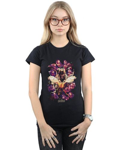 Marvel Avengers Endgame Movie Splatter Cotton T-shirt - Black