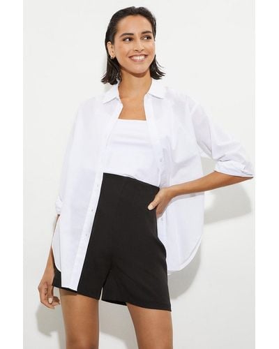 Dorothy Perkins Tall Pleat Front Shorts - White