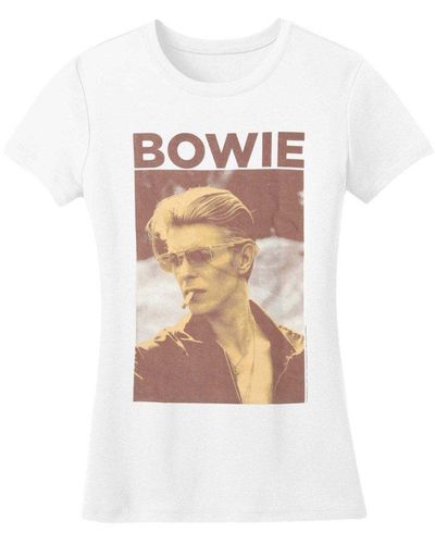 David Bowie Smoking T-shirt - White