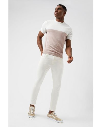 Burton Skinny Crop Ecru Jeans - White