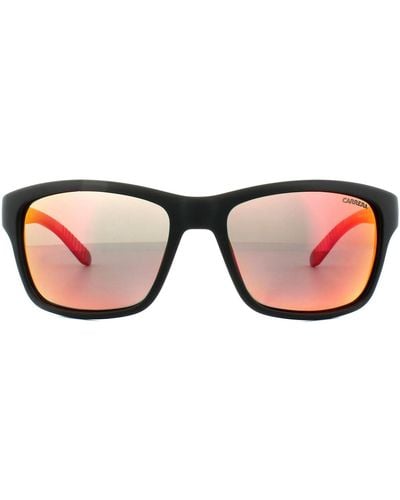 Carrera Wrap Matt Black Red Mirror Polarized Sunglasses - Pink