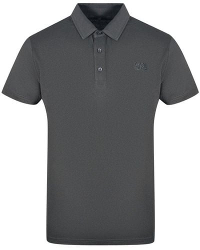Class Roberto Cavalli Brand Logo Black Polo Shirt - Grey