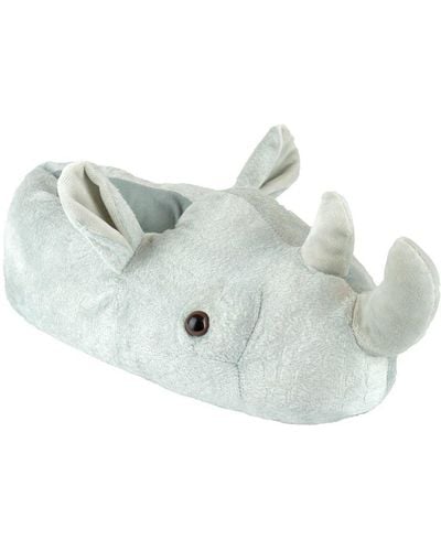 Slumberzzz Rhino Slippers - Grey