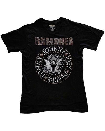 Ramones Presidential Seal Embellished T-shirt - Black