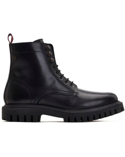 Base London 'rubio' Leather Combat Boot - Black