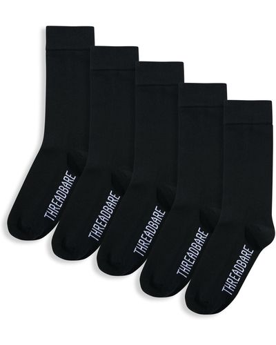 Threadbare 'graham' 5 Pack Ankle Socks - Black
