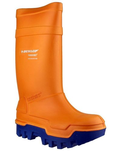 Dunlop 'purofort Thermo+' Safety Wellington Boots - Orange
