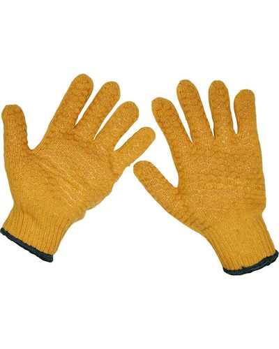 Loops 12 Pairs Anti-slip Handling Gloves - Large - Spun Nylon Gloves - Bs En 388 - Metallic