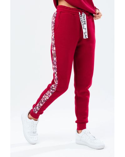 Hype Flower Repeat Joggers - Red
