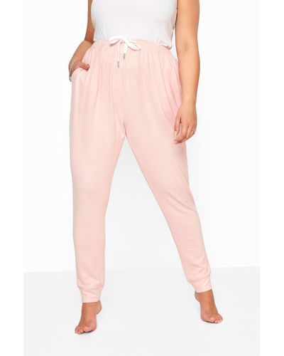 Yours Jersey Lounge Trousers - Pink