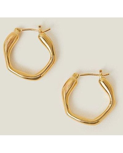 Accessorize Z Molten Small Hoops Er - Natural