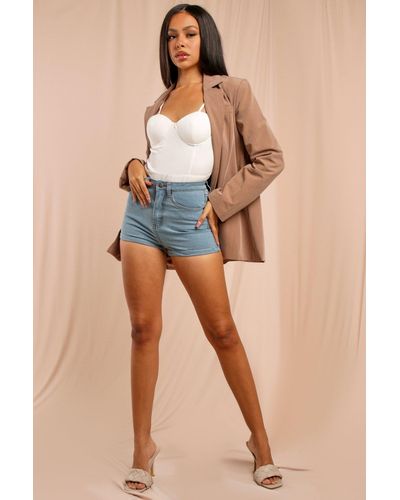 MissPap Turn Up Hem Denim Shorts - Multicolour