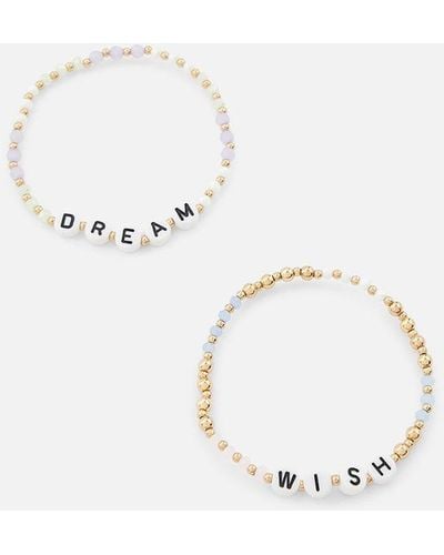 Accessorize Pastel Pop Wish And Dream Stretch Bracelets - Blue