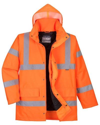 Portwest Hi-vis Safety Traffic Jacket - Orange
