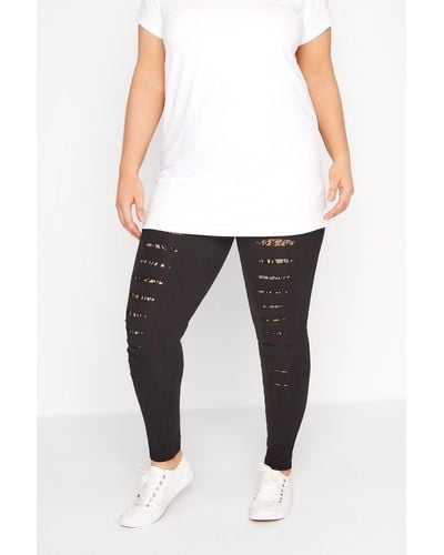 Yours Ripped Leggings - White