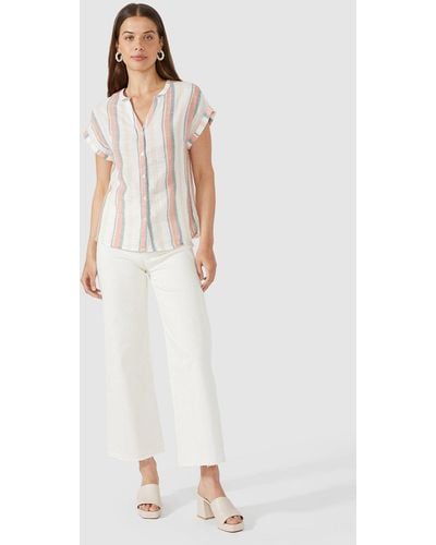 MAINE Stripe Crinkle Shirt - White