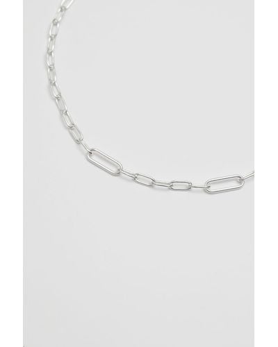Simply Silver Sterling Silver 925 Link Chain Necklace - Blue