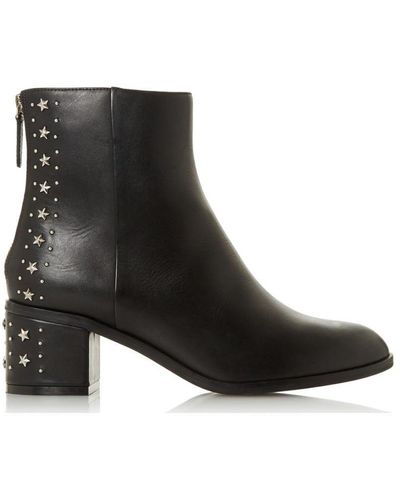 Dune 'pino' Leather Ankle Boots - Black
