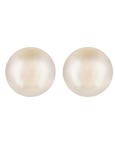 Jon Richard Silver Plated 14mm Cream Pearl Bouton Stud Earrings - Natural