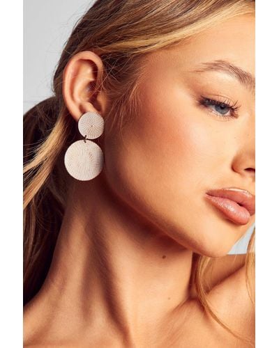 MissPap Oversized Drop Circle Earrings - Brown