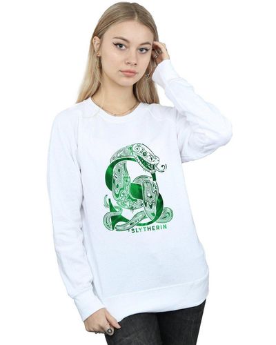Harry Potter Slytherin Snake Sweatshirt - White