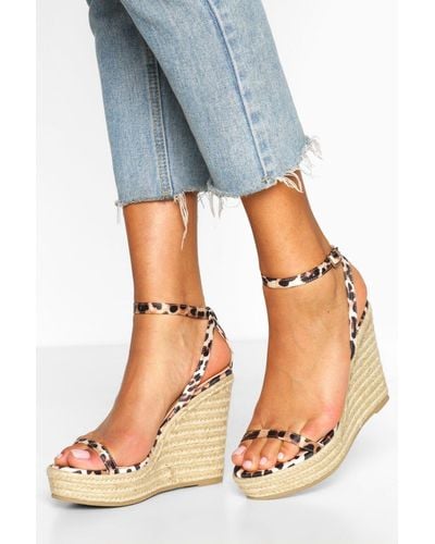 Boohoo Two Part Espadrille Wedges - Blue