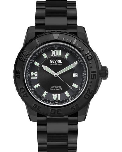 Gevril Seacloud Black Dial 3122b Black Pvd Swiss Automatic Watch