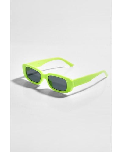 Boohoo Thick Frame Sunglasses - Green