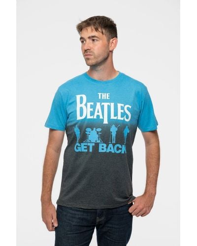 Beatles Get Back Dip Dye T Shirt - Blue