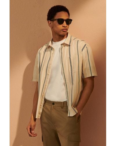 Burton Short Sleeve Stripe Shirt - Brown