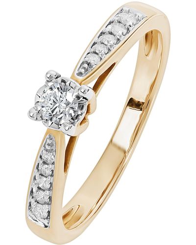 The Fine Collective Yellow Gold Natural Diamond Engagement Ring - Metallic