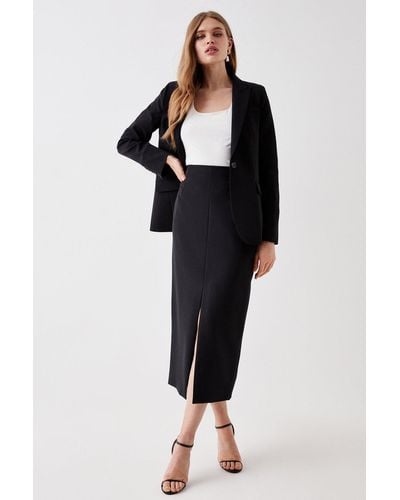 Coast Midi Skirt With Front Split - Black